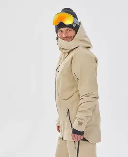 alpinizmus Pánska lyžiarska bunda FR900 béžová
