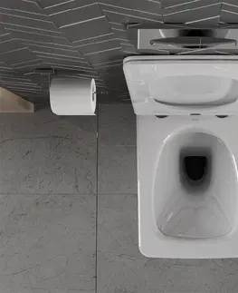 Záchody MEXEN - Vera závesná WC misa Rimless vrátane sedátka s slow-slim, Duroplast, biela 30164000