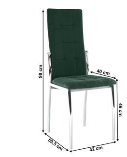 Jedálenské stoličky KONDELA Adora New jedálenská stolička smaragdová (Velvet) / chróm