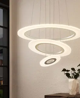 Závesné svietidlá Lindby Lindby Amisu LED závesná lampa, 3 krúžky