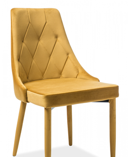 Jedálenské stoličky SIGNAL Trix Velvet jedálenská stolička kari