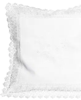 Vankúše Návlek na vankúš, Ruža s čipkou, biely, 40 x 40 cm