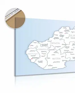Obrazy na korku Obraz na korku mapa Slovenska