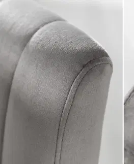 Barové stoličky LuxD Dizajnová barová stolička Walnut sivý zamat