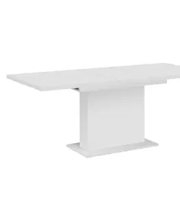 Jedálenské stoly Jedálenský rozkladací stôl, biela, 160-200x90 cm, BOBA