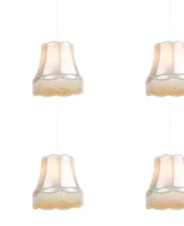 Zavesne lampy Sada 4 retro závesných žiaroviek krémová 45 cm - Granny