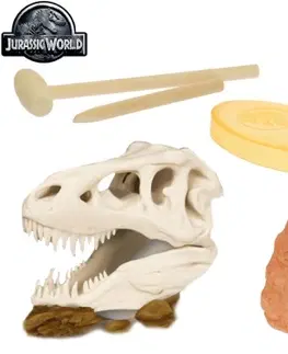 Hračky - figprky zvierat MIKRO TRADING - Jurský svet sada vytesaj si dinosauriu lebku s podstavcom v krabičke