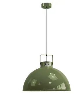 Závesné svietidlá Jieldé Jieldé Dante D450 závesná lampa olivová Ø 45 cm