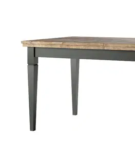 Jedálenské stoly SABRILA rozkladací jedálenský stôl 24ZRJU92, zelená/dub lefkas