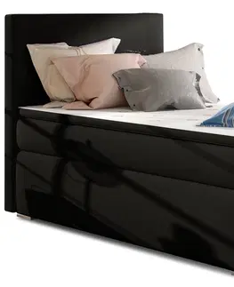 Postele NABBI Rodrigo 90 L čalúnená jednolôžková posteľ s úložným priestorom čierna (Soft 11)