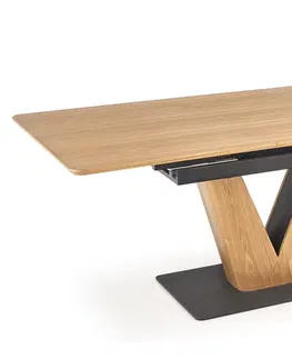 Jedálenské stoly HALMAR Umberto rozkladací jedálenský stôl dub prírodný / čierna
