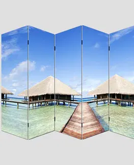 Paravány Paraván pláž Dekorhome 240x180 cm (6-dielny)