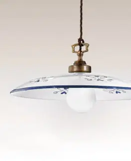 Závesné svietidlá Cremasco Závesná lampa Bassano, 1-plameňová, modré detaily
