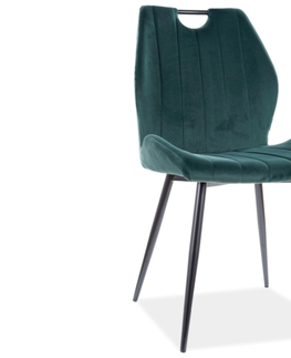 Jedálenské stoličky ROCA čalúnená stolička zelený bluvel 78