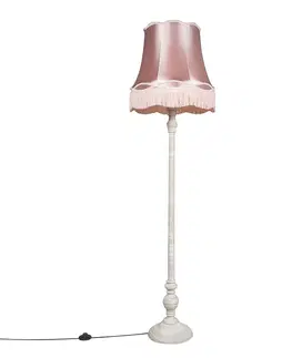Stojace lampy Retro stojaca lampa sivej farby s ružovým odtieňom Granny - Classico