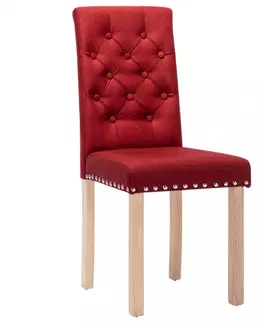 Jedálenské zostavy Jedálenská stolička 2 ks látka / drevo Dekorhome Vínová