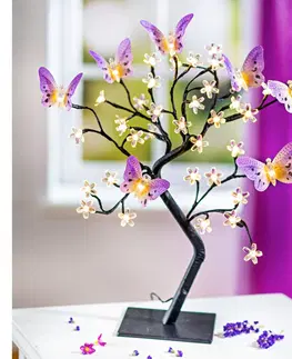 Drobné dekorácie a doplnky LED dekoračný strom s motýľmi