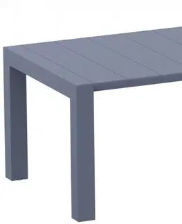 Záhradné stoly Rozkladací záhradný stôl 260+40 cm Tmavosivá