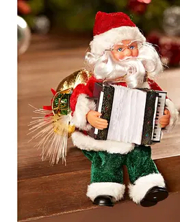 Drobné dekorácie a doplnky Santa s akordeónom