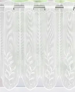Záclony Záclona voál, Laura, vitrážka metráž, biela 60 cm