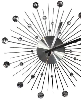 Nástenné hodiny Nástenné hodiny crystals strieborný 50 cm