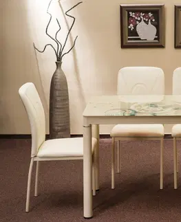 Jedálenské stoly SIGNAL Damar jedálenský stôl krémová