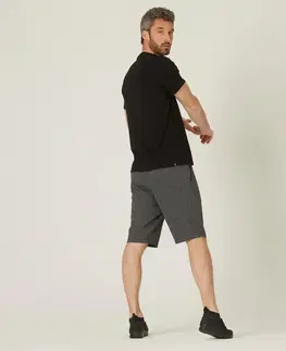 nohavice Pánske šortky 520 na fitness sivé