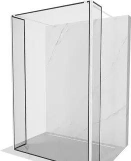 Sprchové dvere MEXEN/S - Kyoto Sprchová zástena WALK-IN voľne stojaca 110 x 30 x 30 cm, čierny vzor, biela 800-110-030-222-20-70-030