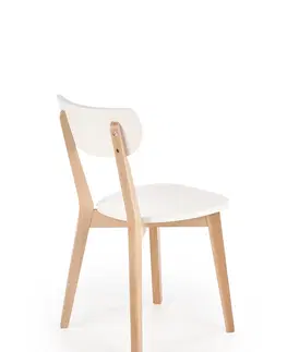 Jedálenské stoličky HALMAR Buggi drevená jedálenská stolička buk / biela