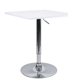 Jedálenské stoly KONDELA Florian 2 New barový stôl s nastaviteľnou výškou biela