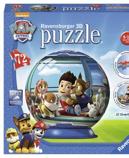 Hračky puzzle RAVENSBURGER - Labková Patrola puzzleball; 3D, 72 dielikov
