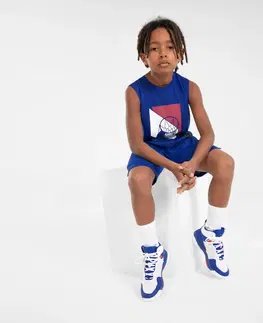 dresy Detské basketbalové tielko TS500 FAST modré