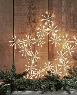 Vianočné svetelné hviezdy STAR TRADING Dekoračná LED lampa Flower Star do exteriéru