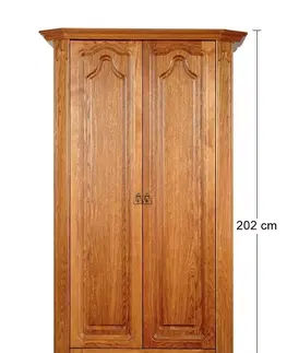 Šatníkové skrine PYKA Kinga 2D rustikálna dvojdverová šatníková skriňa drevo D3
