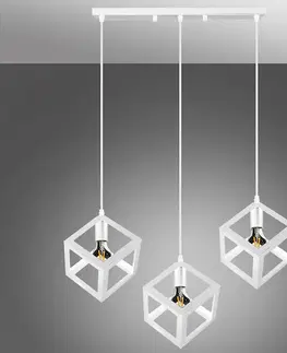Moderné lampy do obývačky Závesné svietidlo Polux Sweden-3 biely E27x3