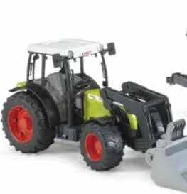 Hračky - dopravné stroje a traktory BRUDER - 02112 Traktor CLAAS Nectis 267 F s vlečkou a čelným nakladačom