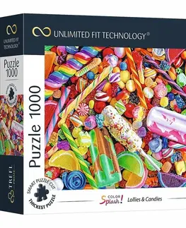 Hračky puzzle TREFL - Prime puzzle 1000 UFT - Farebné šplechy: Nanuky a cukríky