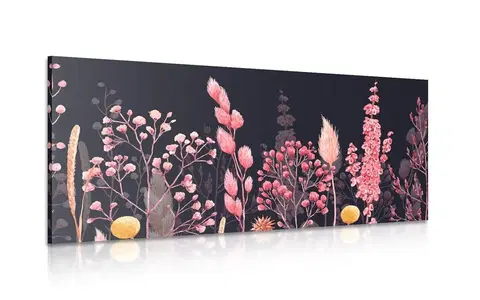 Obrazy kvetov Obraz variácie trávy v ružovej farbe