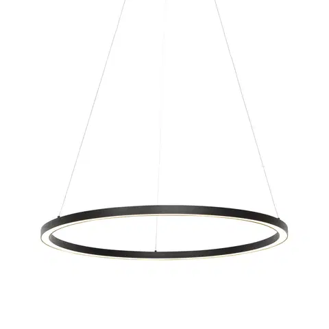 Zavesne lampy Inteligentné závesné svietidlo čierne 80 cm vrátane LED a RGBW - Girello