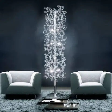 Stojacie lampy Metallux Stojaca lampa Crystal s osadenou tyčou