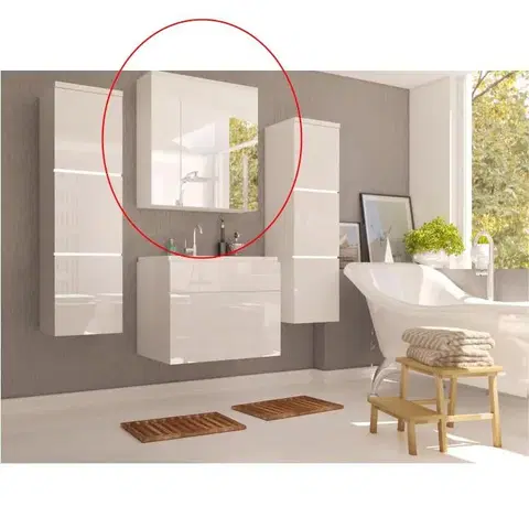 Kúpeľňové skrinky Mason Skrinka so zrkadlom MASON biela Tempo Kondela Biela