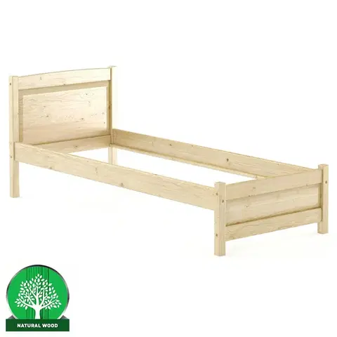 Drevené postele Posteľ borovica LK125–90x200 prírodné