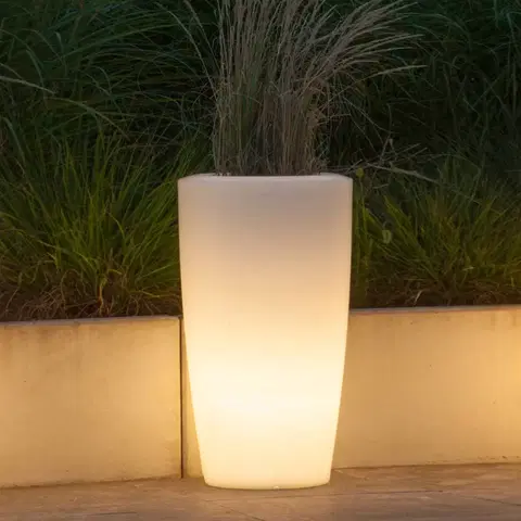 Vonkajšie dekoratívne svietidlá degardo Deko lampa Rovio III rastlinná, biela priesvitná