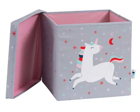 Boxy na hračky LOVE IT STORE IT - Úložný box na hračky s krytom Happy Kids - Unicorn