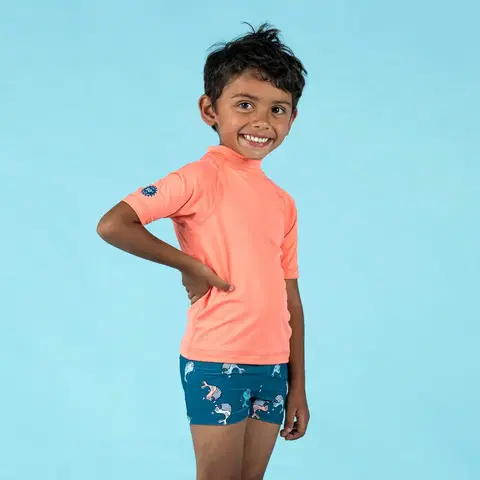surf Detské tričko s UV ochranou, krátky rukáv koralové