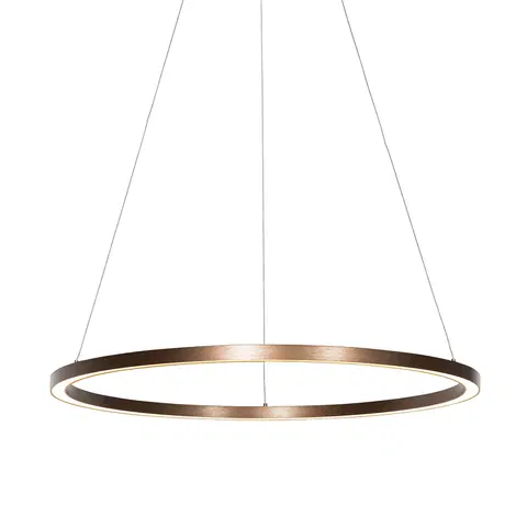 Zavesne lampy Bronzové závesné svietidlo 80 cm vrátane LED 3-stupňovo stmievateľné - Girello