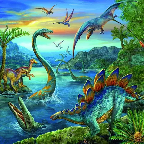 Hračky puzzle RAVENSBURGER - Fascinácia - dinosaury 3x49 dielikov