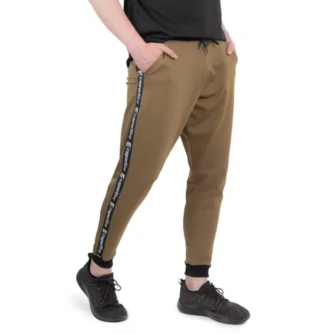 Pánske klasické nohavice Pánske tepláky inSPORTline Comfyday Man predĺžená - khaki - M
