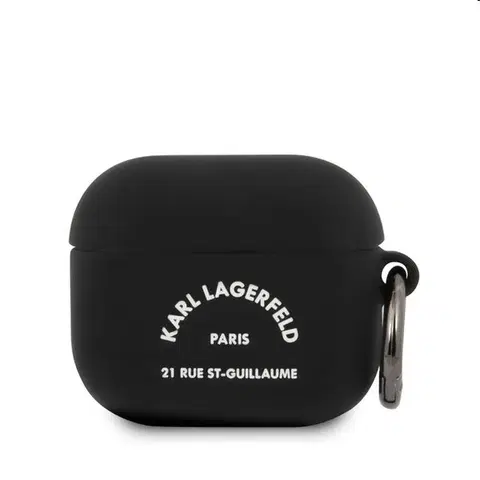 Slúchadlá Karl Lagerfeld Rue St Guillaume silikónový obal pre Apple AirPods 3, čierny 57983103569