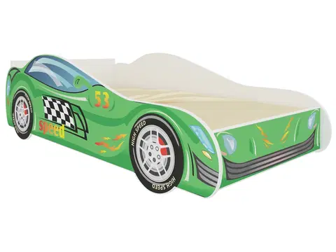 Postele NABBI Sander detská posteľ s matracom 80x160 cm zelená / biela